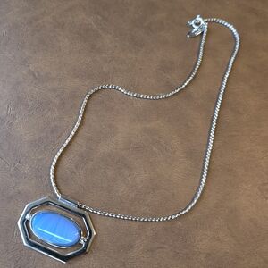 Vintage Whiting & Davis semi-precious stone slide pendant